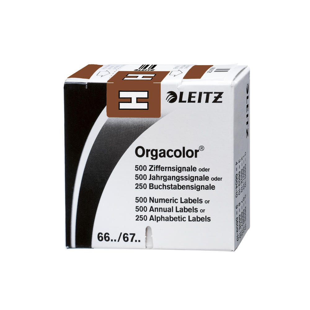 Leitz Buchstabensignal Orgacolor 66171000 H braun