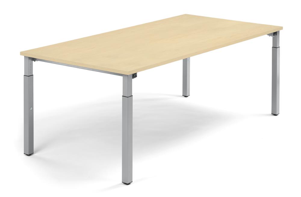 Konferenztisch System MODUL | Ahorndekor | 2000 | 1000 | Alusilber RAL 9006
