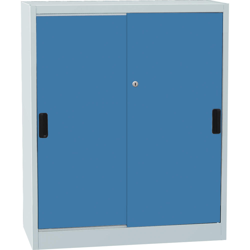 Werkstatt-Schiebetürenschrank DELTA | Lichtblau RAL 5012 | 950