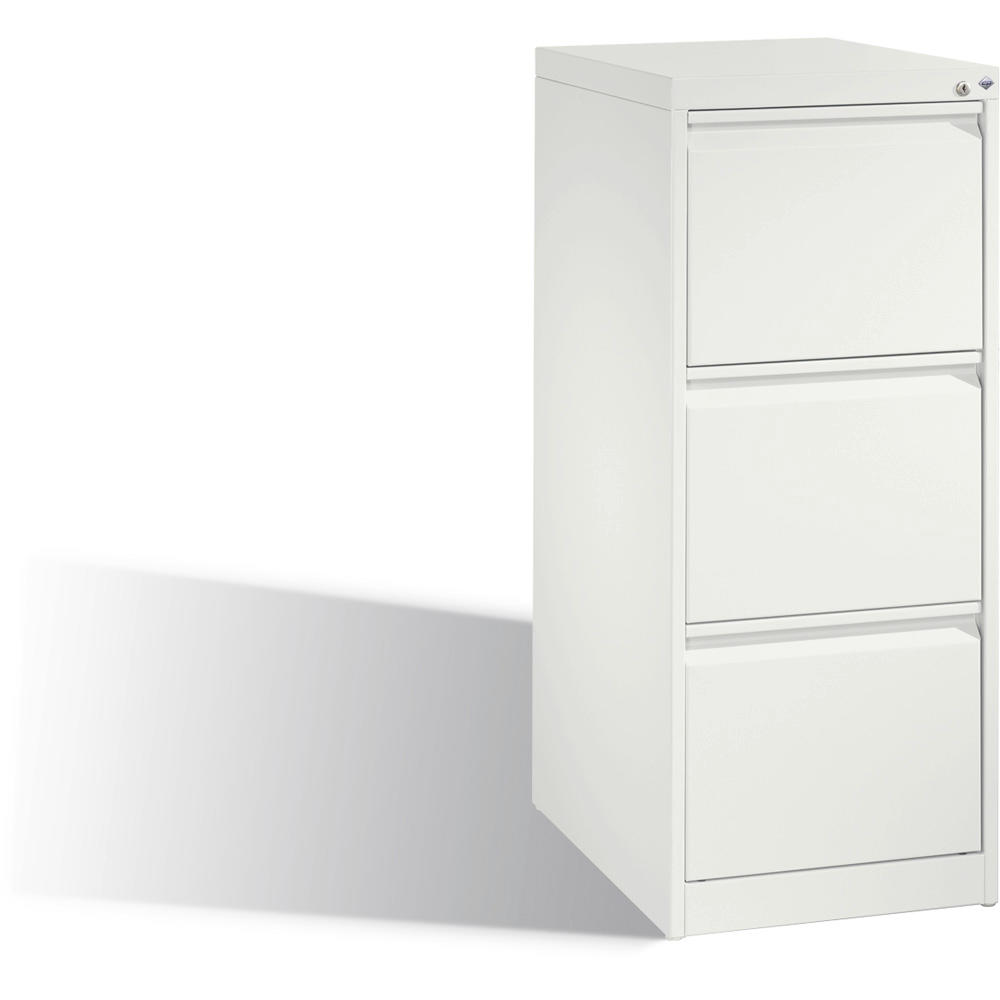 Hängeregistraturstahlschrank | Verkehrsweiß RAL 9016 | einbahnig | 3 Schübe