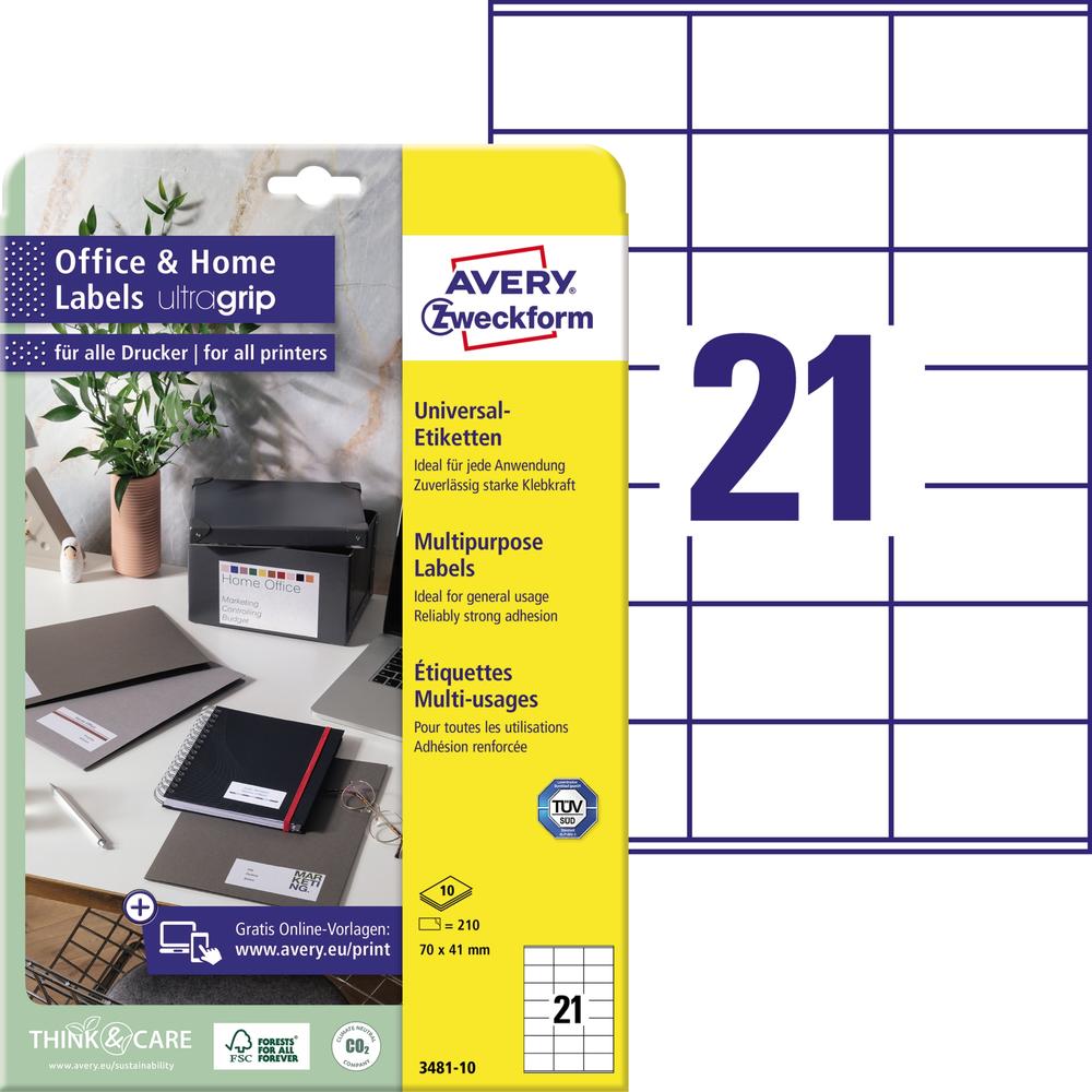 Avery Zweckform Universaletikett 3481-10 70x41mm