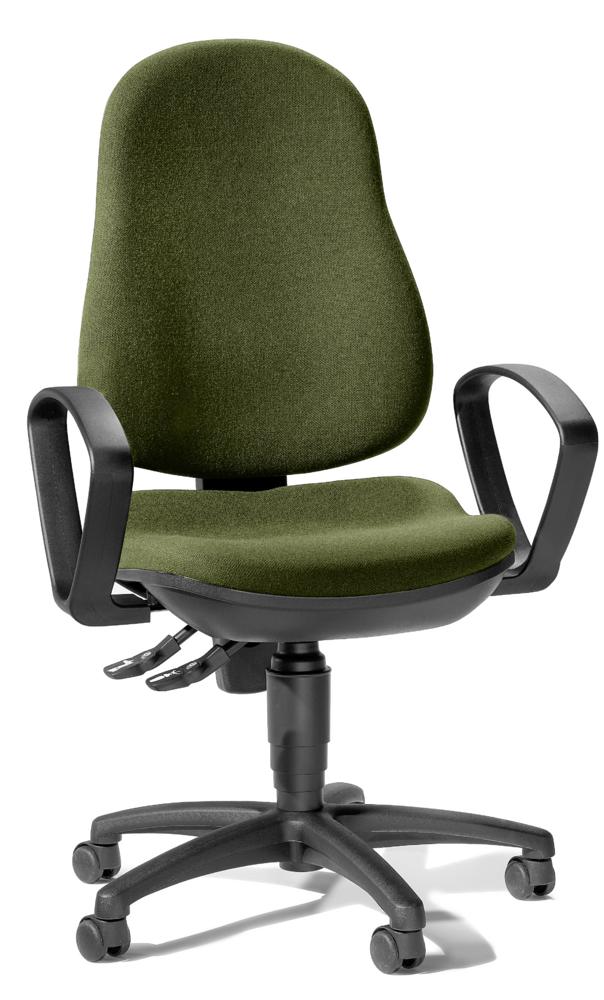 Bürostuhl BASE ART 70 mit Armlehnen | Grün | feste Armlehnen
