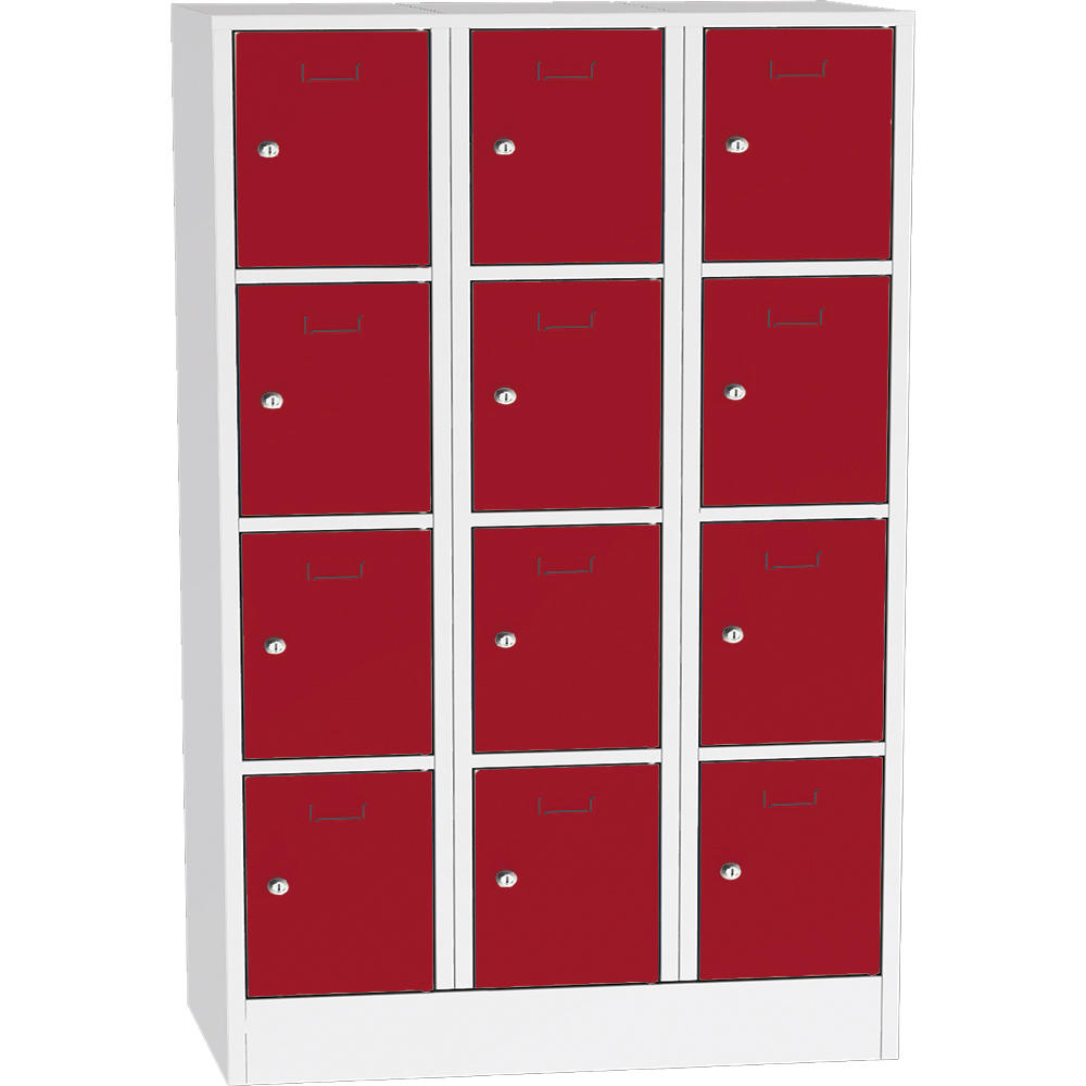 Schließfach-Stahlschrank SYSTEM SP1 COLOR | Feuerrot RAL 3000 | 400 | Zylinderschloss