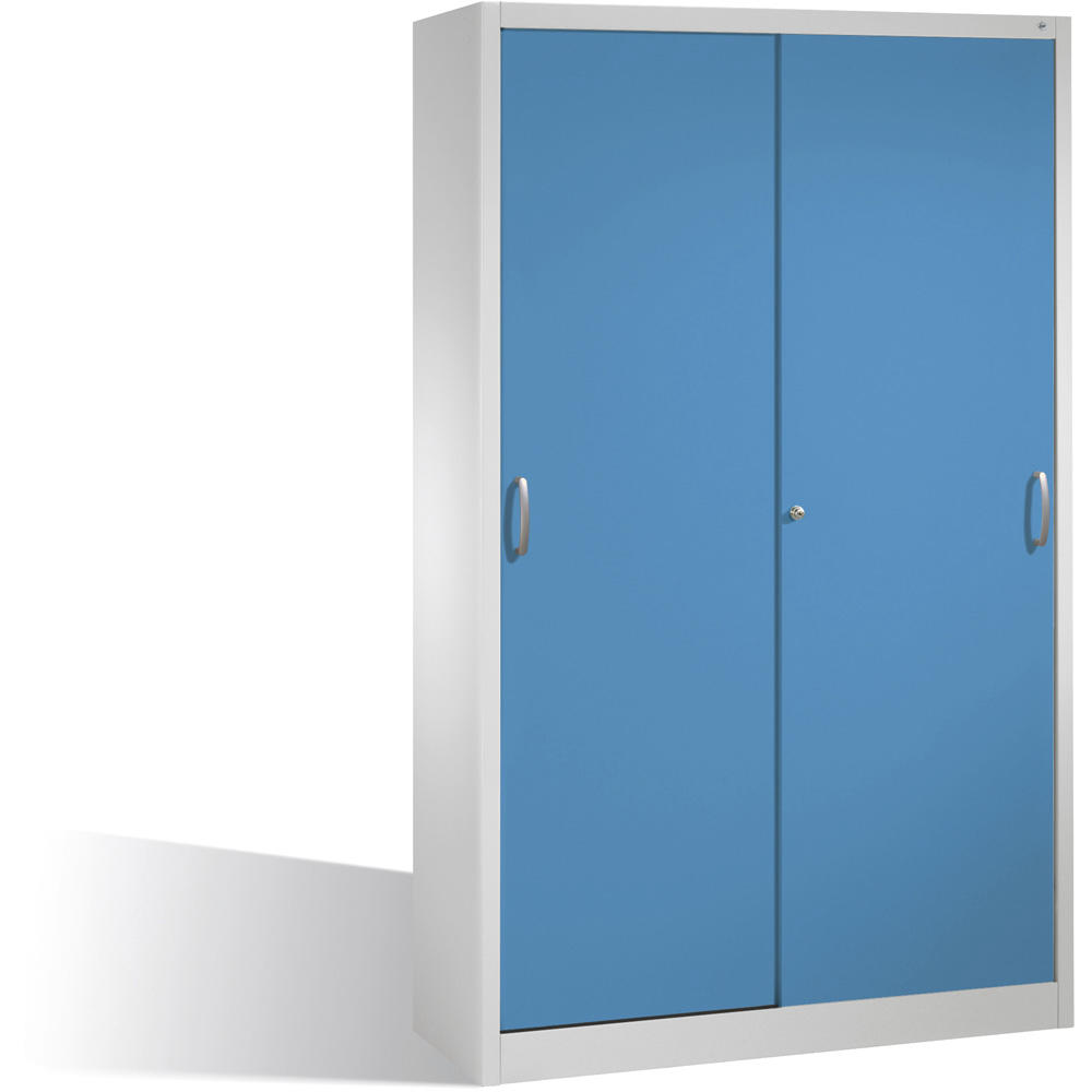 Schiebetürenschrank SYSTEM STB 100 | Lichtblau RAL 5012 | 1200 | 400