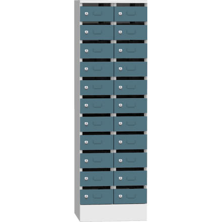 Postverteilerschrank mit 22 Fächern | Blaugrau RAL 7031 | 300