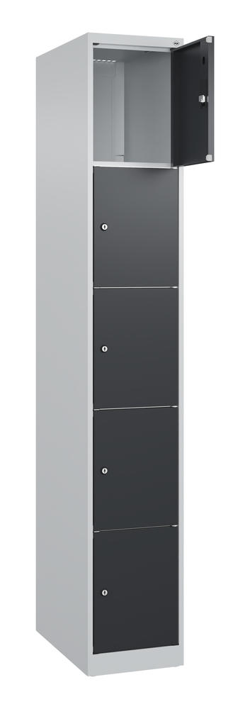 Schließfachschrank CLASSIC PLUS, bodenstehend | Schwarzgrau RAL 7021 | Bodenstehend | Lichtgrau RAL 7035 | 300 | 1 | 5
