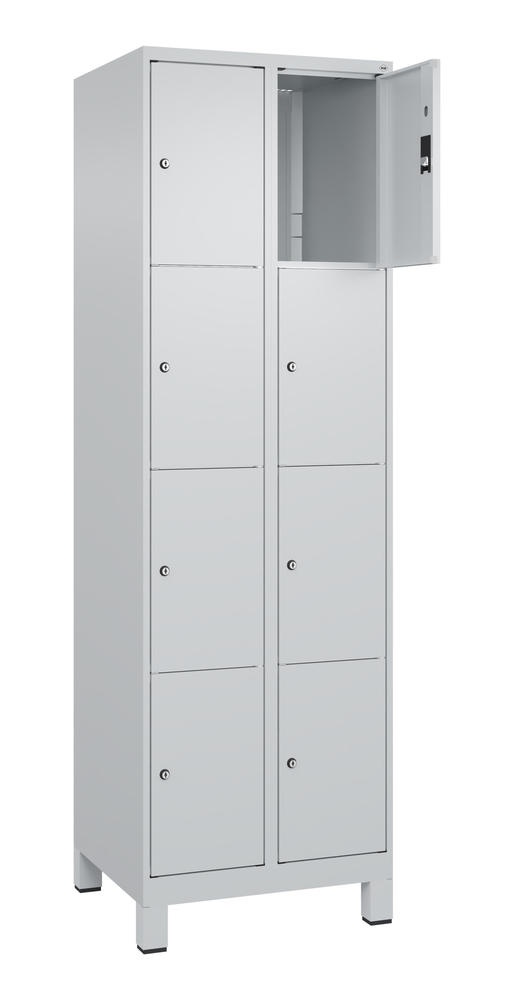 Schließfachschrank CLASSIC PLUS, mit Füßen | Lichtgrau RAL 7035 | mit Füßen | Lichtgrau RAL 7035 | 300 | 2 | 8