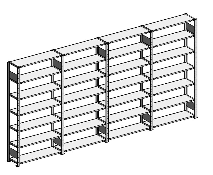 Steckregal ST 3000 - Komplettangebot | Viererregal, Breite 4078 mm | 85 | 300