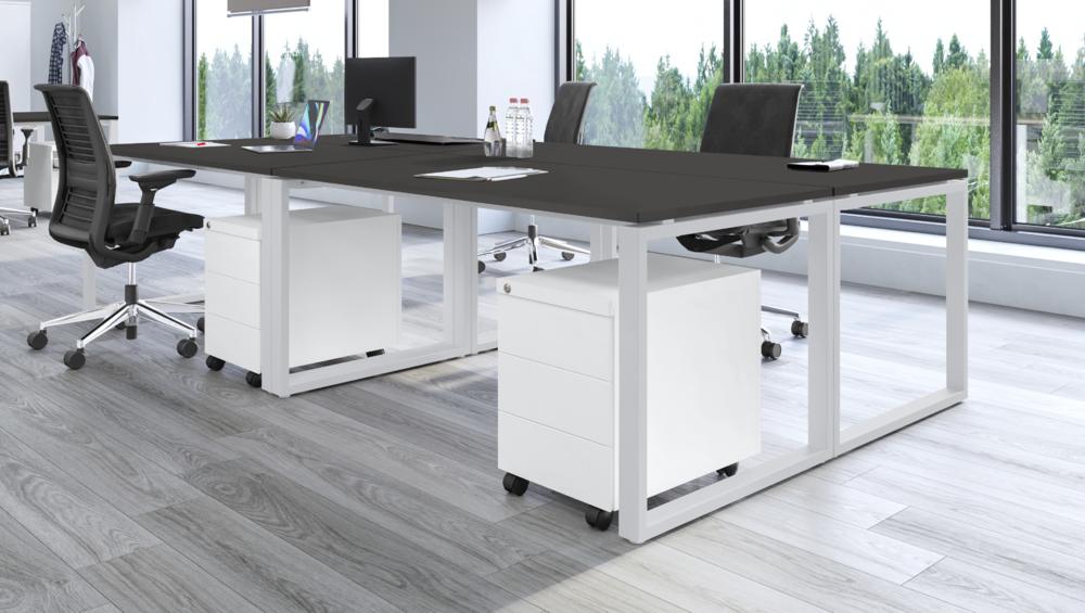 Tisch CELSUS | Anthrazit | 1400 | 700 | Alusilber