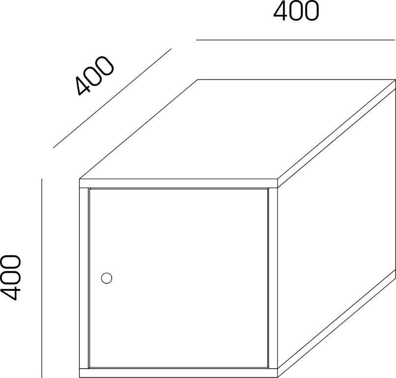 Hängeschrank mit Zylinderschloss, montiert | Buchedekor | Zylinderschloss