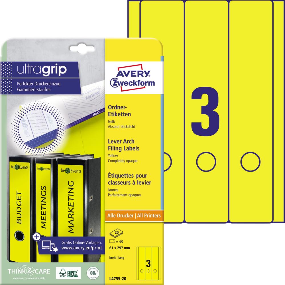 Avery Zweckform Ordneretikett L4755-20 lang/breit