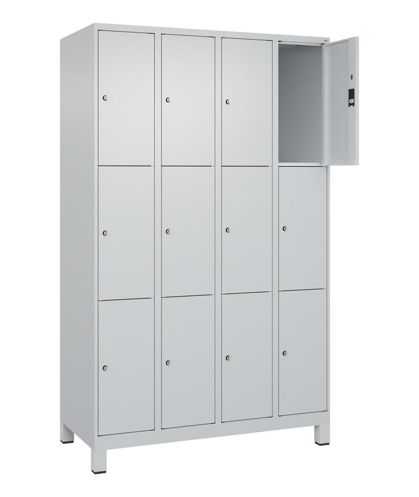 Schließfachschrank CLASSIC PLUS, mit Füßen | Lichtgrau RAL 7035 | mit Füßen | Lichtgrau RAL 7035 | 300 | 4 | 12