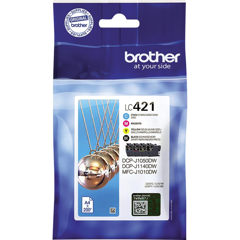 Brother Tintenpatrone LC421VAL 200Seiten sw/c/m/y