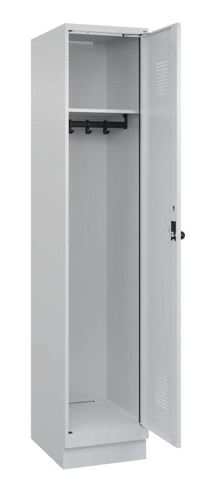 Garderoben-Stahlspind EVOLO PLUS, mit Sockel | Lichtgrau RAL 7035 | mit Sockel | Lichtgrau RAL 7035 | 400 | 1