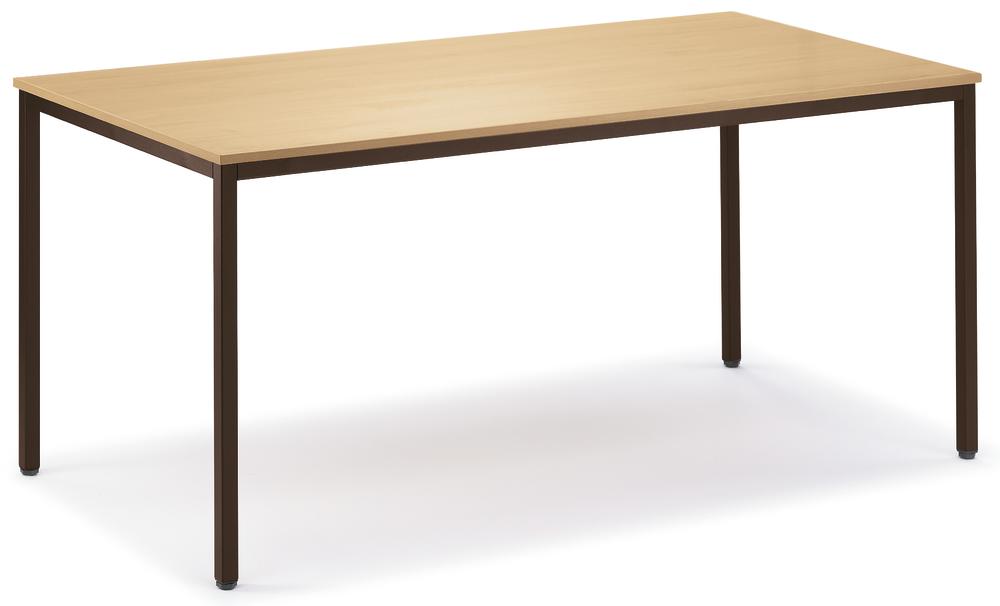 Konferenztisch BASE-MODUL | Buchedekor | 1200 | 800 | Sepiabraun RAL 8014 | Rechteck