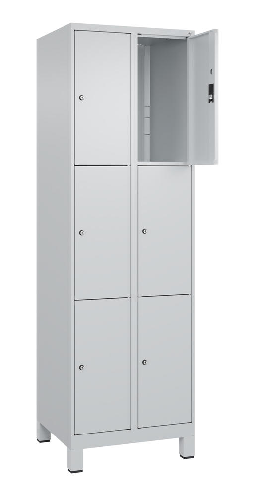 Schließfachschrank CLASSIC PLUS, mit Füßen | Lichtgrau RAL 7035 | mit Füßen | Lichtgrau RAL 7035 | 300 | 2 | 6