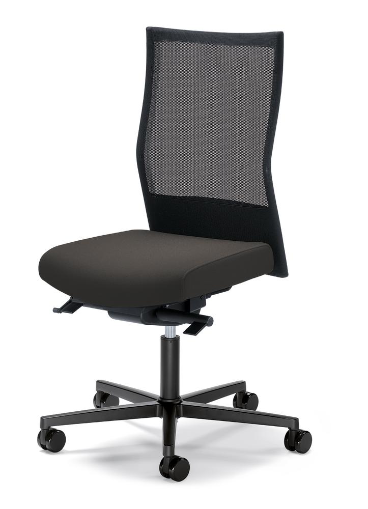 Bürostuhl winSIT NET ohne Armlehnen | Schwarz/Dunkelgrau | Sitztiefenverstellung, Synchronmechanik | Schwarz