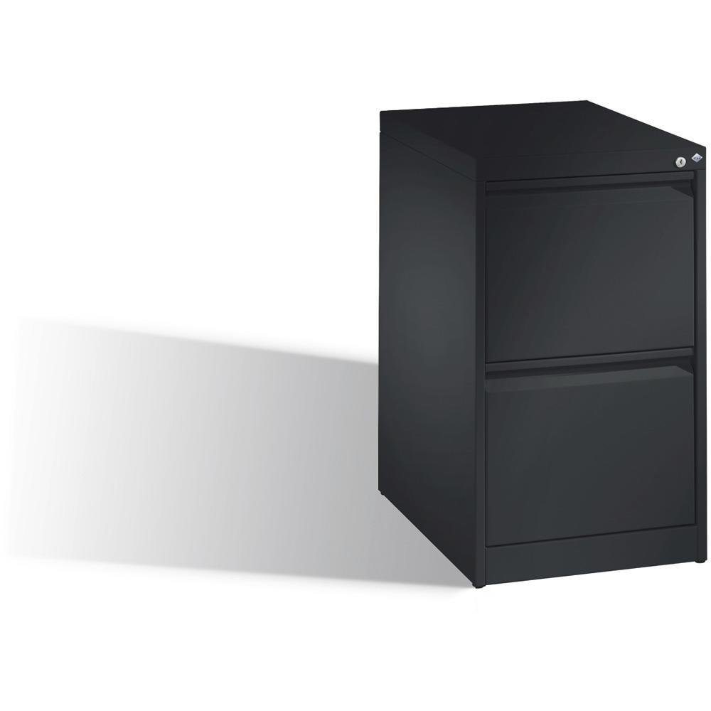 Hängeregistraturstahlschrank | Anthrazit RAL 7021 | einbahnig | 2 Schübe