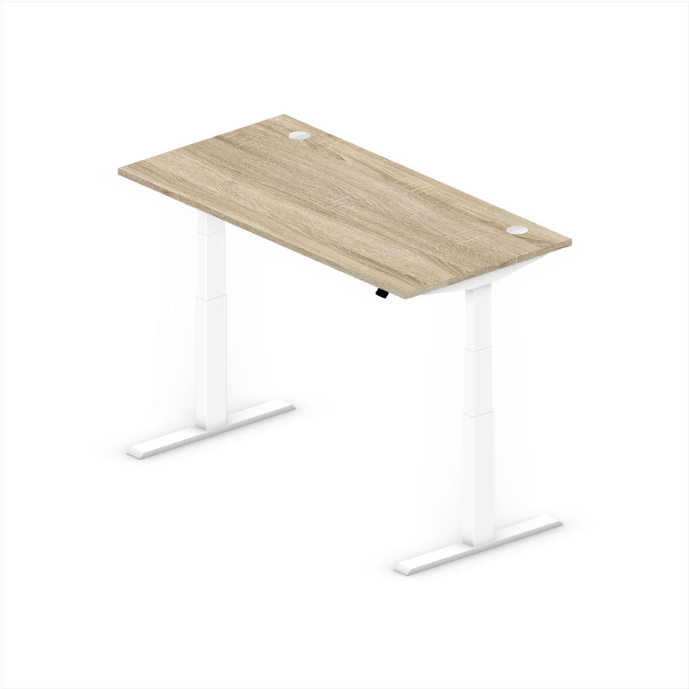 Höhenverstellbarer Schreibtisch Comfort EVO | Wildeiche | 1600 | Weiß