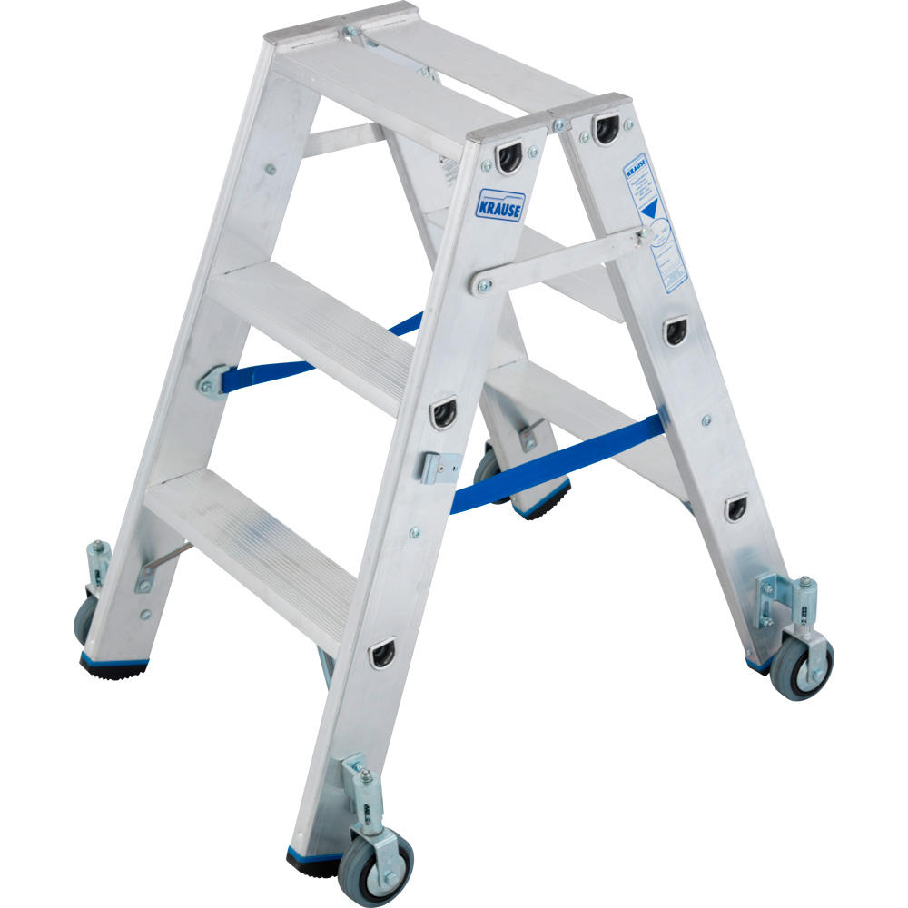 Stufen-Doppelleiter Stabilo fahrbar, 2 x 3 Stufen | 2240