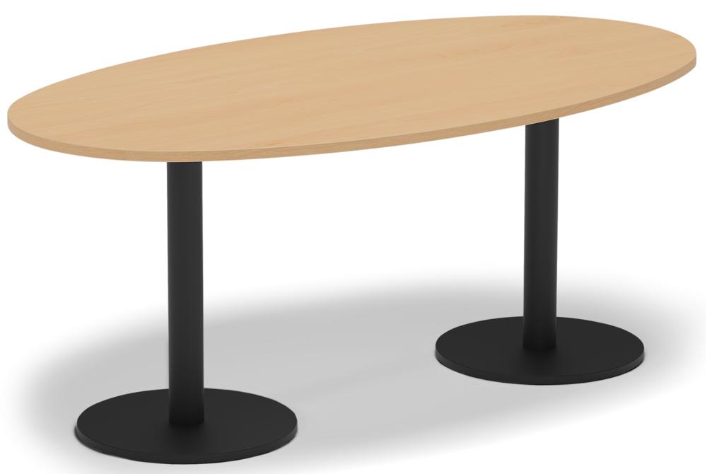 Konferenztisch MODUL | Buchedekor | 2200 | Tiefschwarz RAL 9005