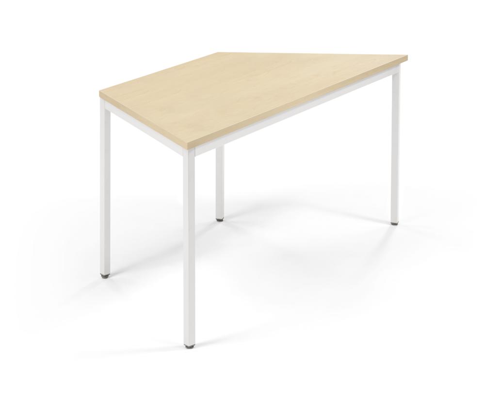 Konferenztisch MULTI MODUL | Ahorndekor | 1600 | 690 | Weiß RAL 9016 | Trapez