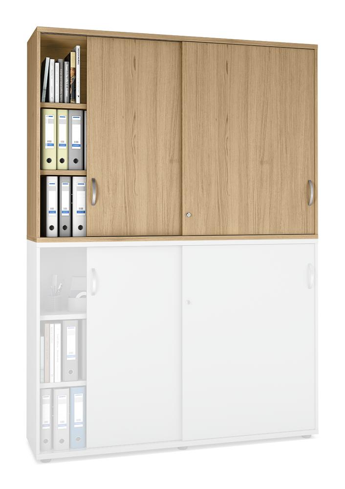 Schiebetüren-Aufsatzschrank PROFI MODUL | Eiche hell | 1600 | 1110 mm (3 OH)