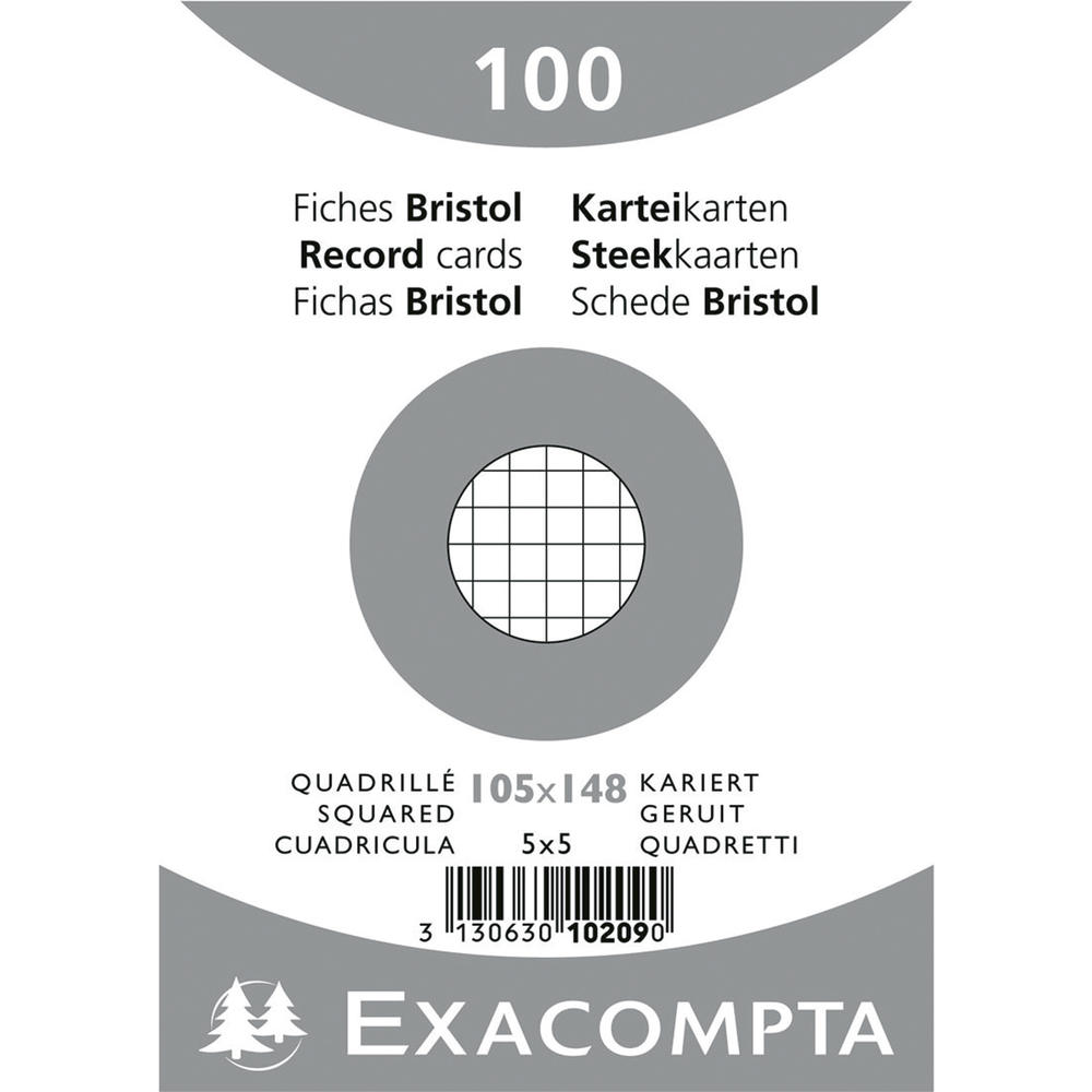 Exacompta Karteikarte 10209E DIN A6 kariert weiß