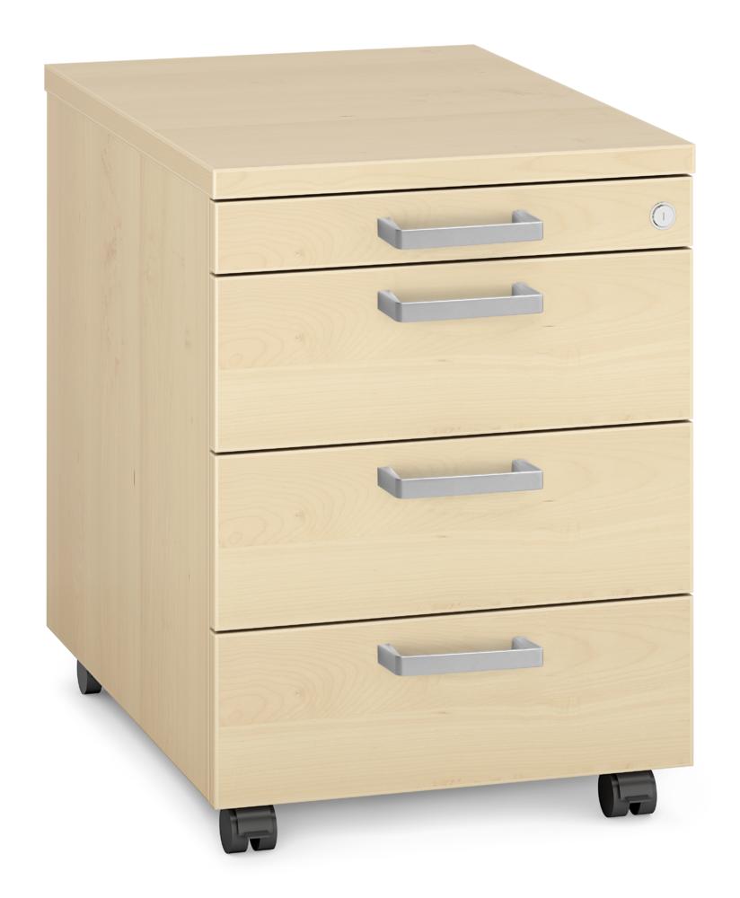 Rollcontainer MULTI MODUL-PRO | Ahorndekor | 600 | 1 + 3 Schübe