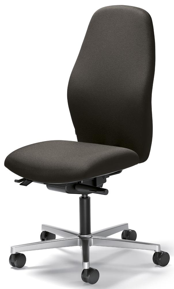 Bürostuhl mySIT ohne Armlehnen | Dunkelgrau | Sitzneigeverstellung-Automatik, Sitztiefenverstellung, Synchronmechanik | Alusilber