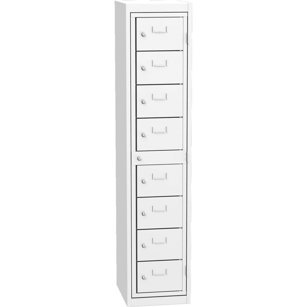 Wäscheausgabeschrank mit 8 Ausgabefächern | Lichtgrau RAL 7035 | Drehriegelverschluss