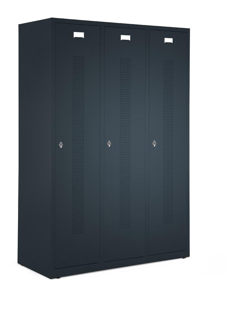 Garderobenspinde SYSTEM SP1 bodenstehend | Anthrazit RAL 7021 | Bodenstehend | 400 | Drehriegelverschluss