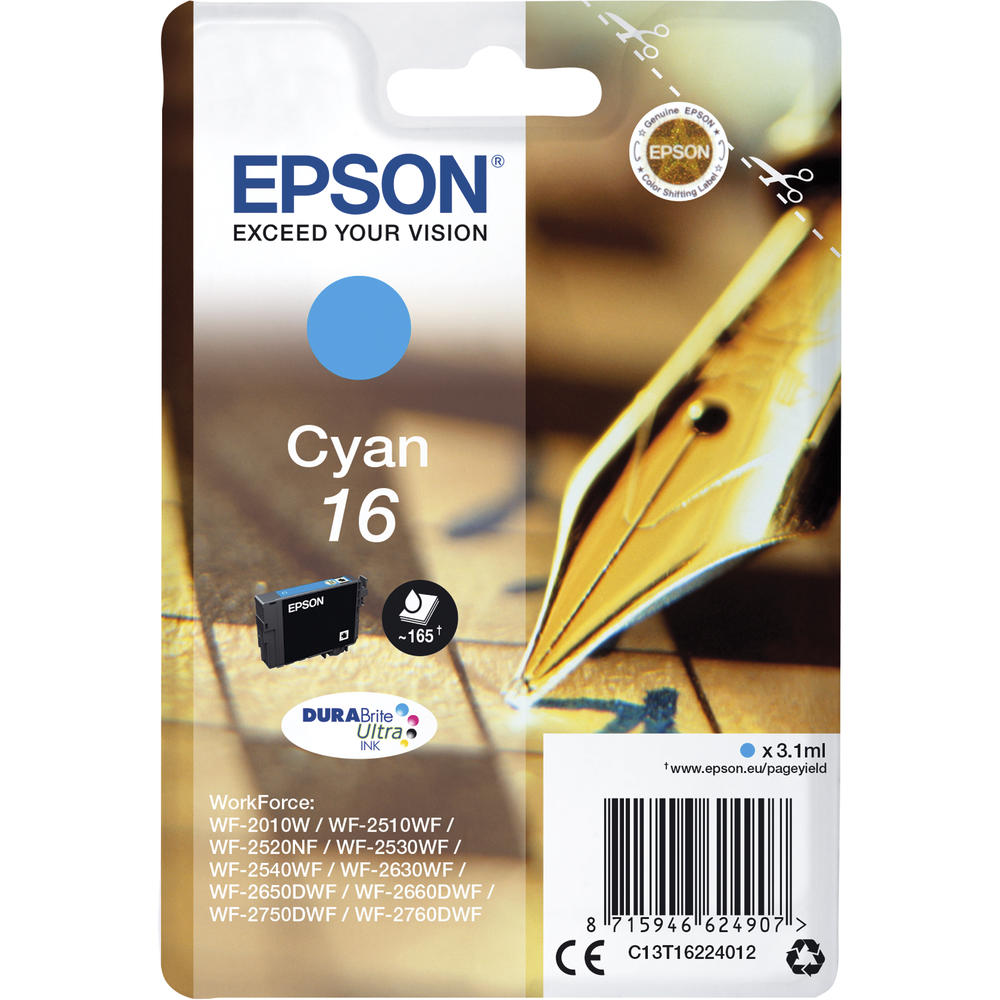 Epson Tintenpatrone C13T16224012 3,1ml cyan