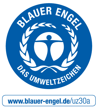 Zertifiziert nach ISO 14024 - Mindestens 80% Recycling-Kunststoff, Begrenzung von Schadstoffen