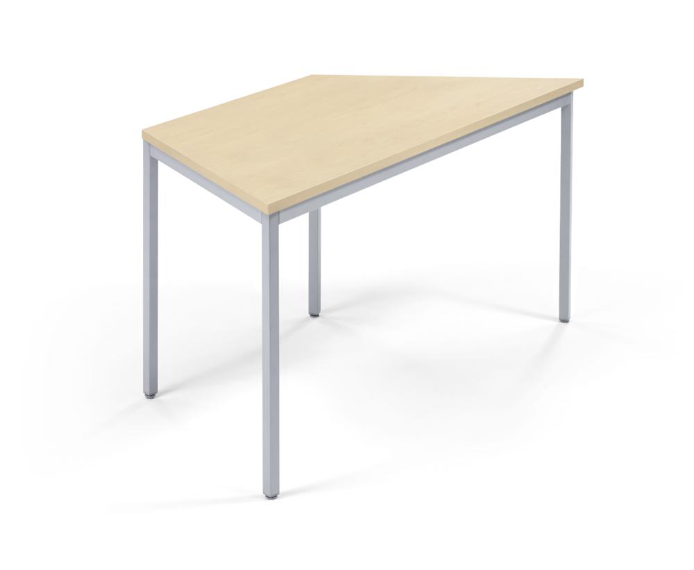 Konferenztisch MODUL | Ahorndekor | 1600 | 690 | Alusilber RAL 9006 | Trapez
