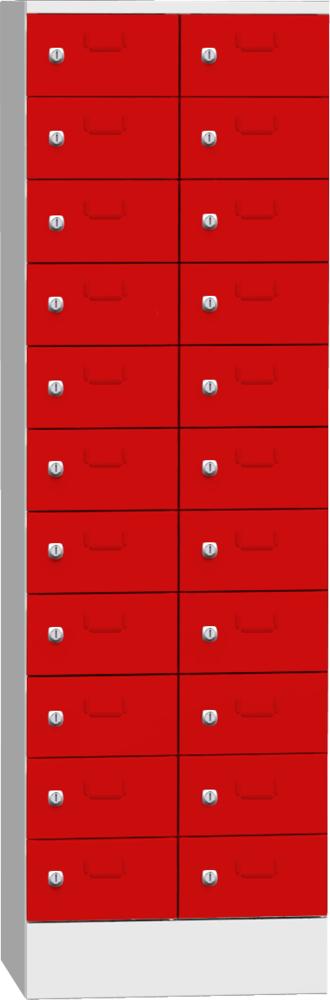 Schließfachschrank mit 22 Fächern | Feuerrot RAL 3000