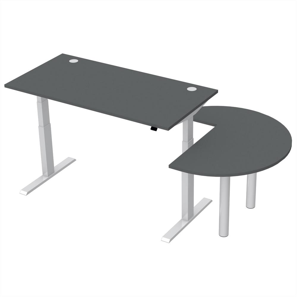 Anbauplatte 3/4-Kreis SST | Anthrazit | Alusilber | Anbauplatte Dreiviertelkreis