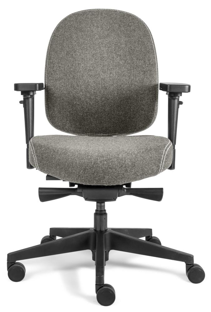 Bürostuhl SenseFIT DV mit Armlehnen | Hellgrau | Standard Rückenlehne | Schwarz | ohne Kopfstütze