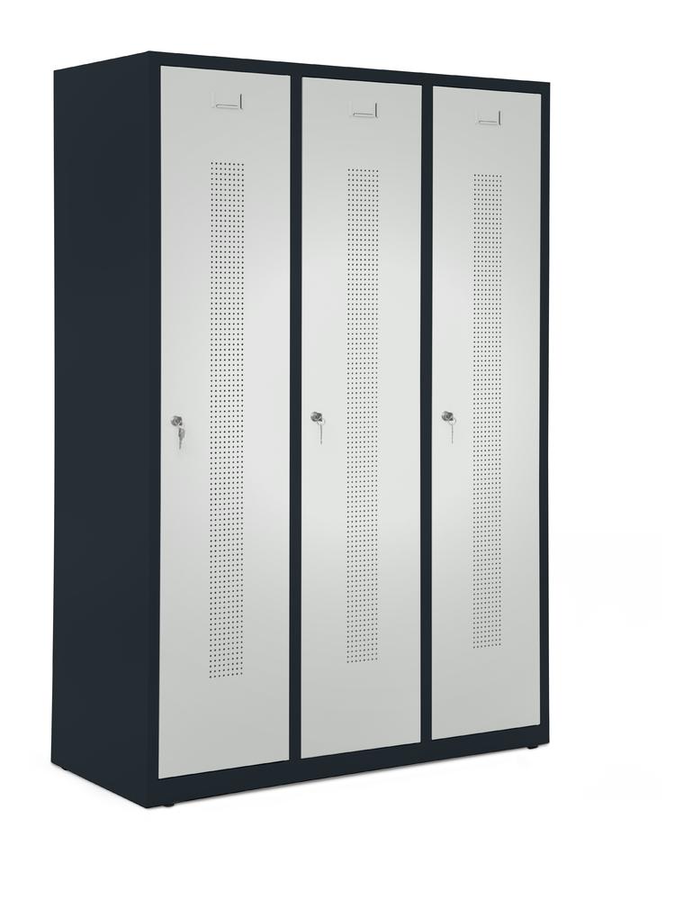 Garderobenspinde SYSTEM SP1 bodenstehend | Lichtgrau RAL 7035 | Bodenstehend | 400 | Zylinderschloss