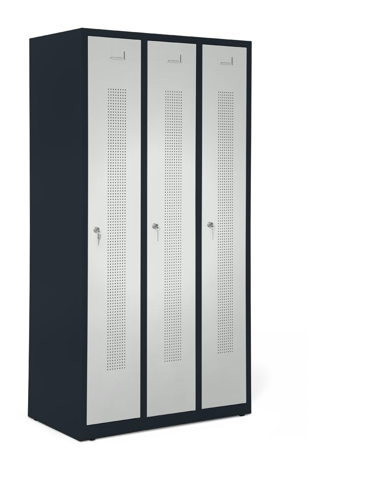 Garderobenspinde SYSTEM SP1 bodenstehend | Lichtgrau RAL 7035 | Bodenstehend | 300 | Zylinderschloss