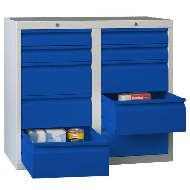 Schubladenschrank SB 200 | Lichtblau RAL 5012 | 1000 | 10 Schübe