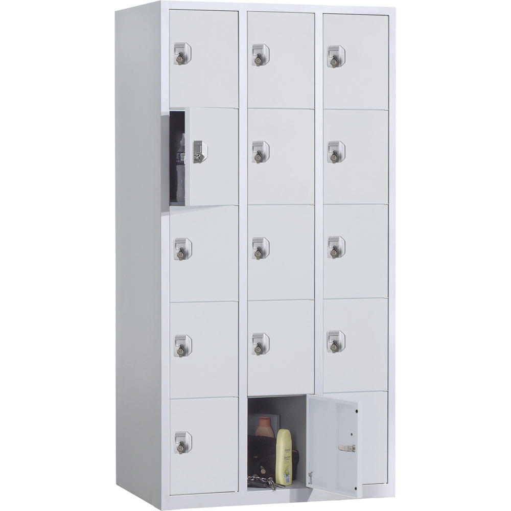 Schließfach-Stahlschrank SP PROFI bodenstehend | Lichtgrau RAL 7035 | Bodenstehend | Drehriegelverschluss