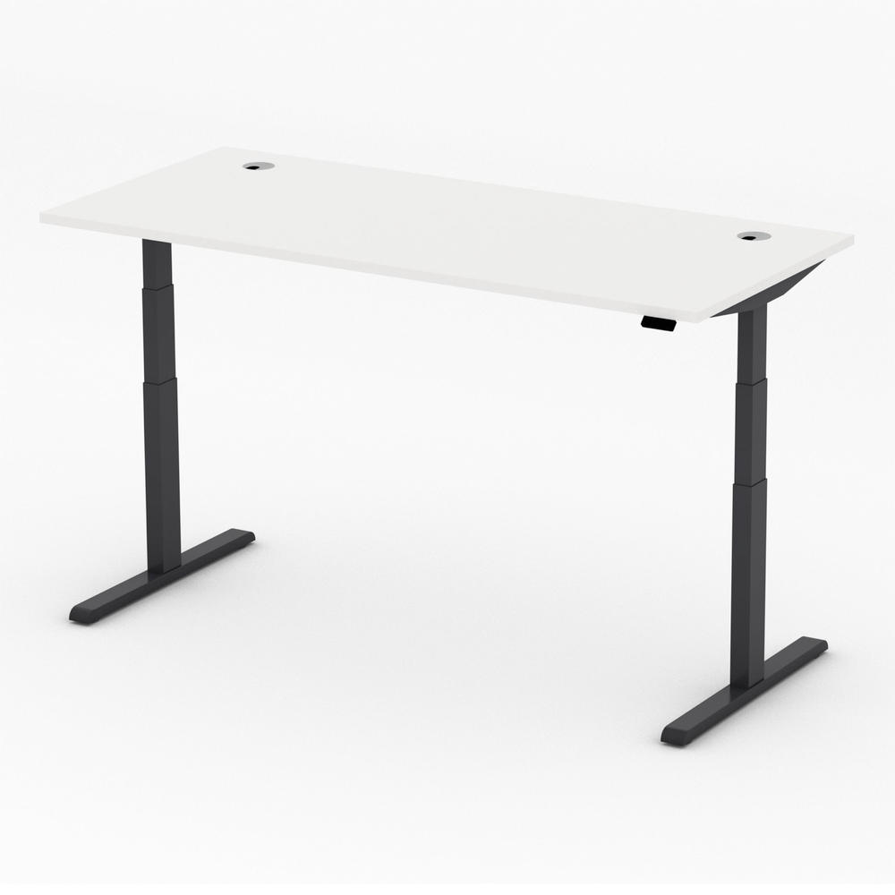 Höhenverstellbarer Schreibtisch PRO MULTI MODUL | Weiß | 1600 | Schwarz