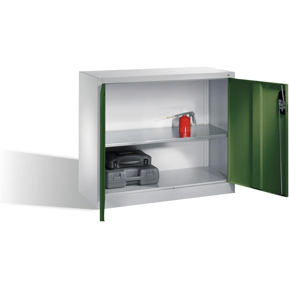 Flügeltüren-Beistellschränke SYSTEM ERGO-LOCK | Resedagrün RAL 6011 | 1200 | 500 | 70