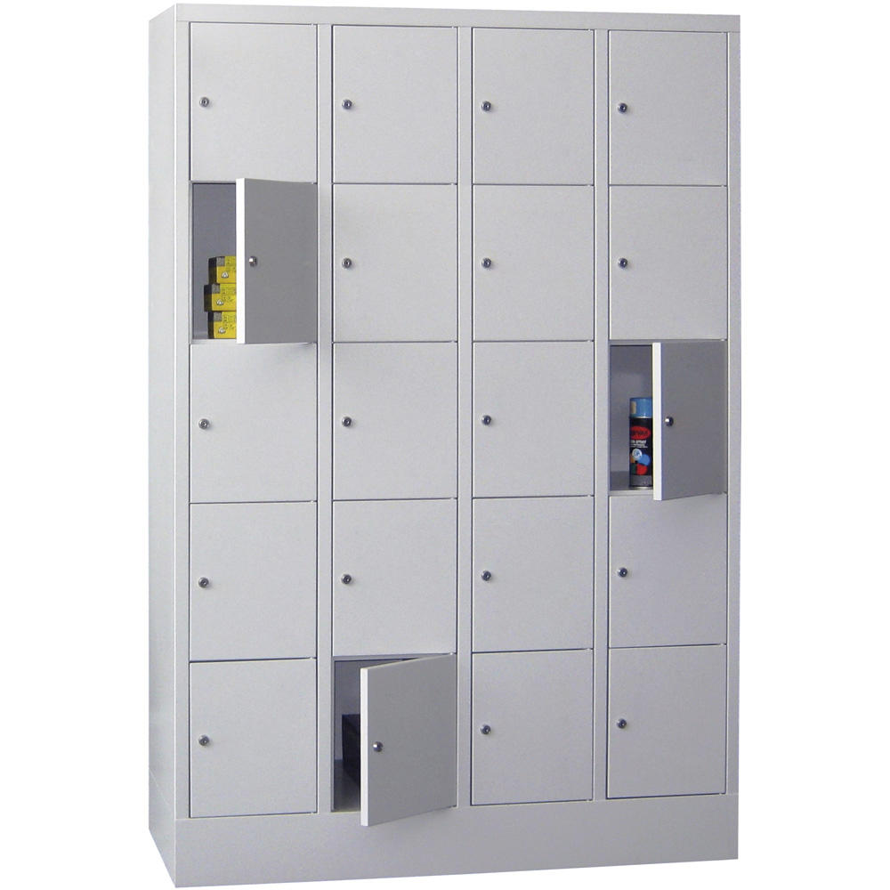 Schließfachschrank CLASSIC mit glatten Türen | Lichtgrau RAL 7035 | 300 | 4 | 20