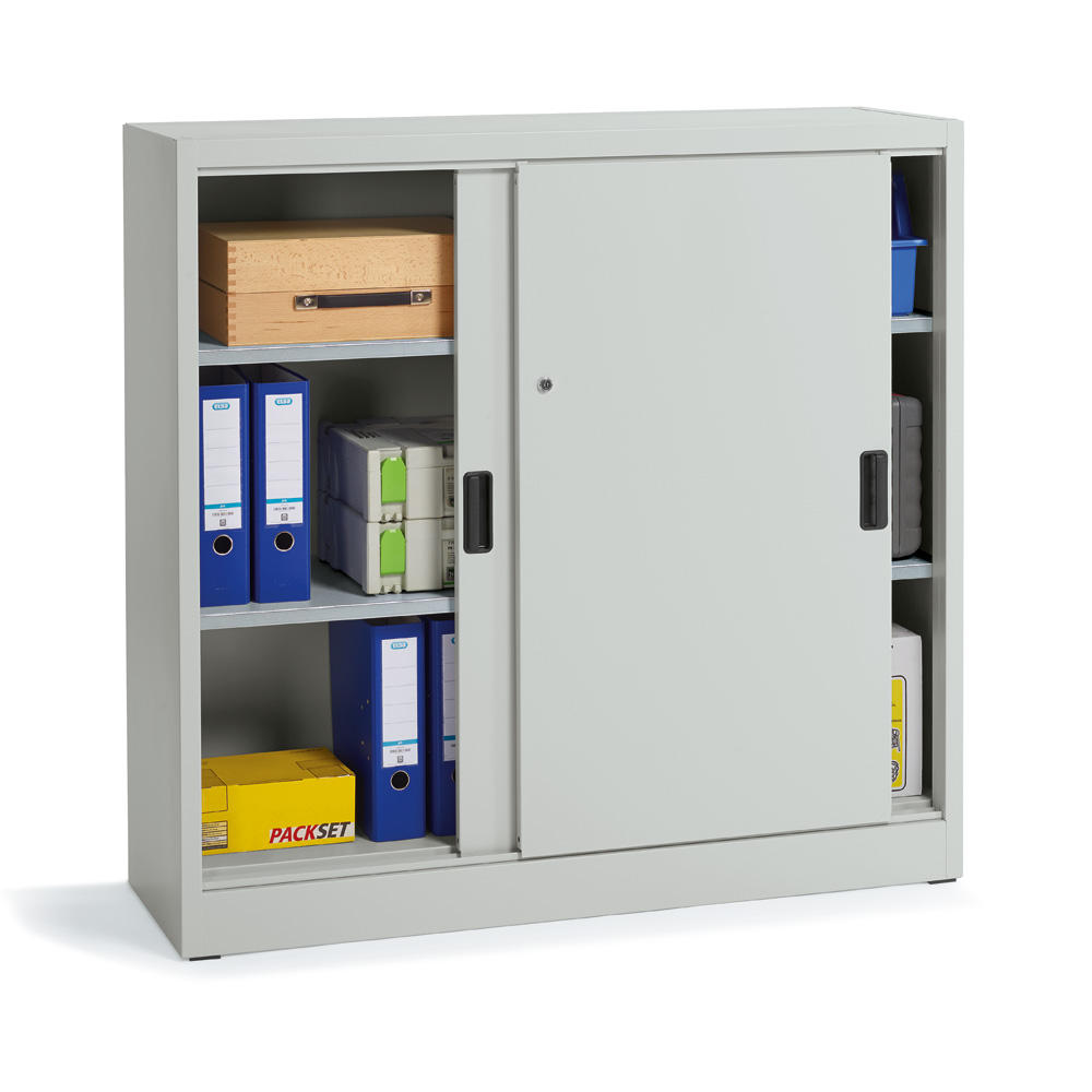 Material-Schiebetürenschrank DELTA | Lichtgrau RAL 7035 | 1200