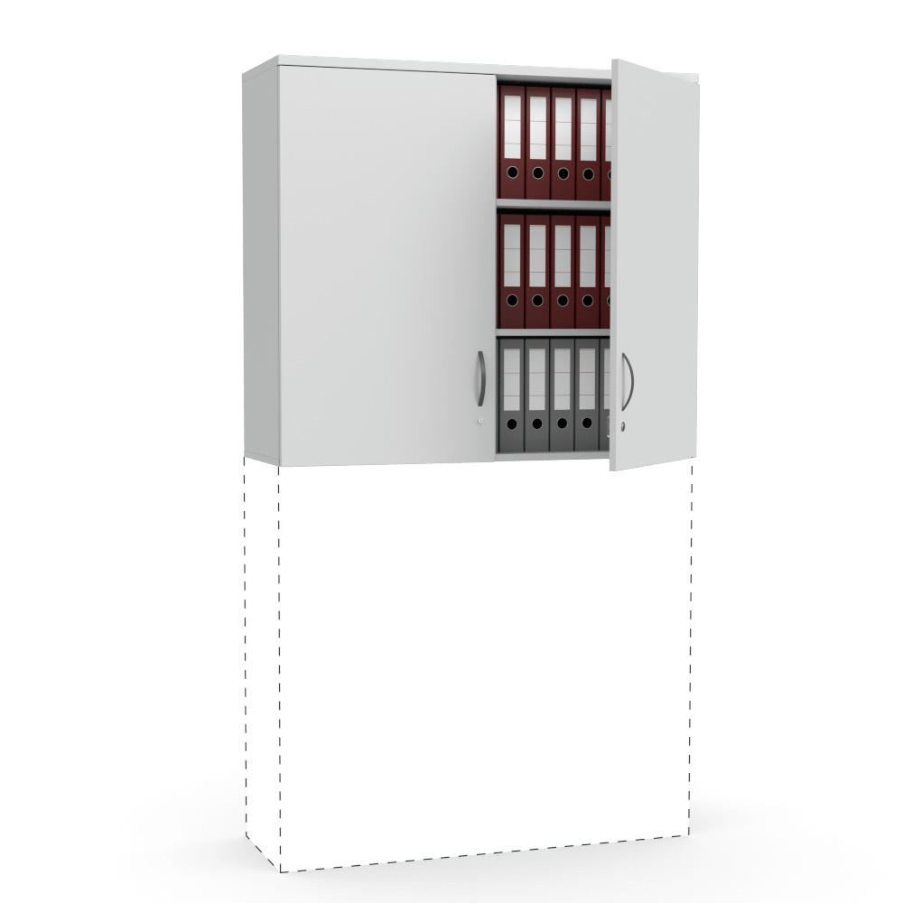 Flügeltüren-Aufsatzschrank MULTI MODUL | Lichtgrau | 1200