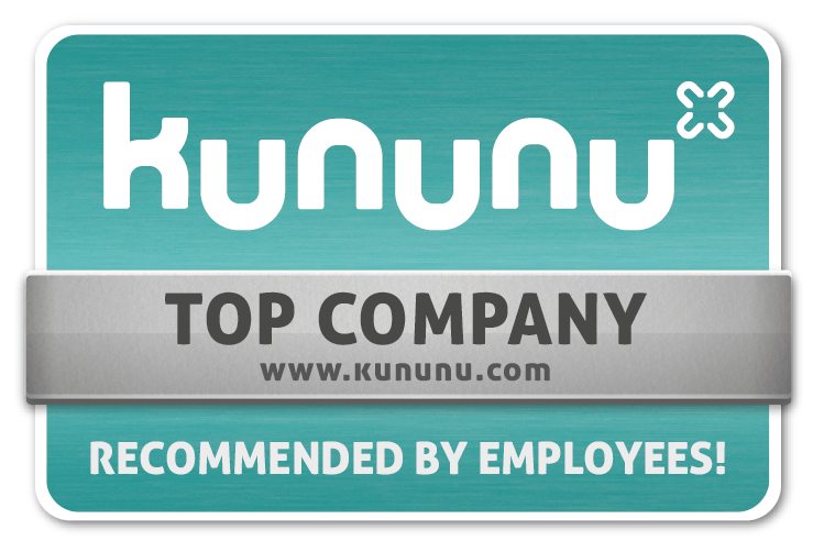 kununu-Auszeichnung als Top Company, recommended by employees.