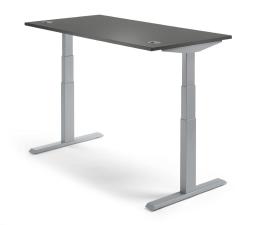 Höhenverstellbarer Schreibtisch Comfort EVO Anthrazit | 1600 | Alusilber RAL 9006 | 640-1300