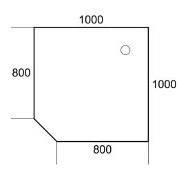 Verkettungsplatte 90° Quadrat PROFI MODUL Ahorndekor | 1000 | 90° Quadrat